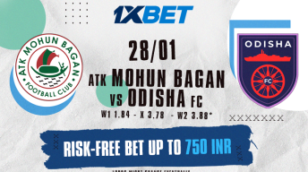 1xBet offers Risk-Free Bet on ATK Mohun Bagan vs Odisha FC match